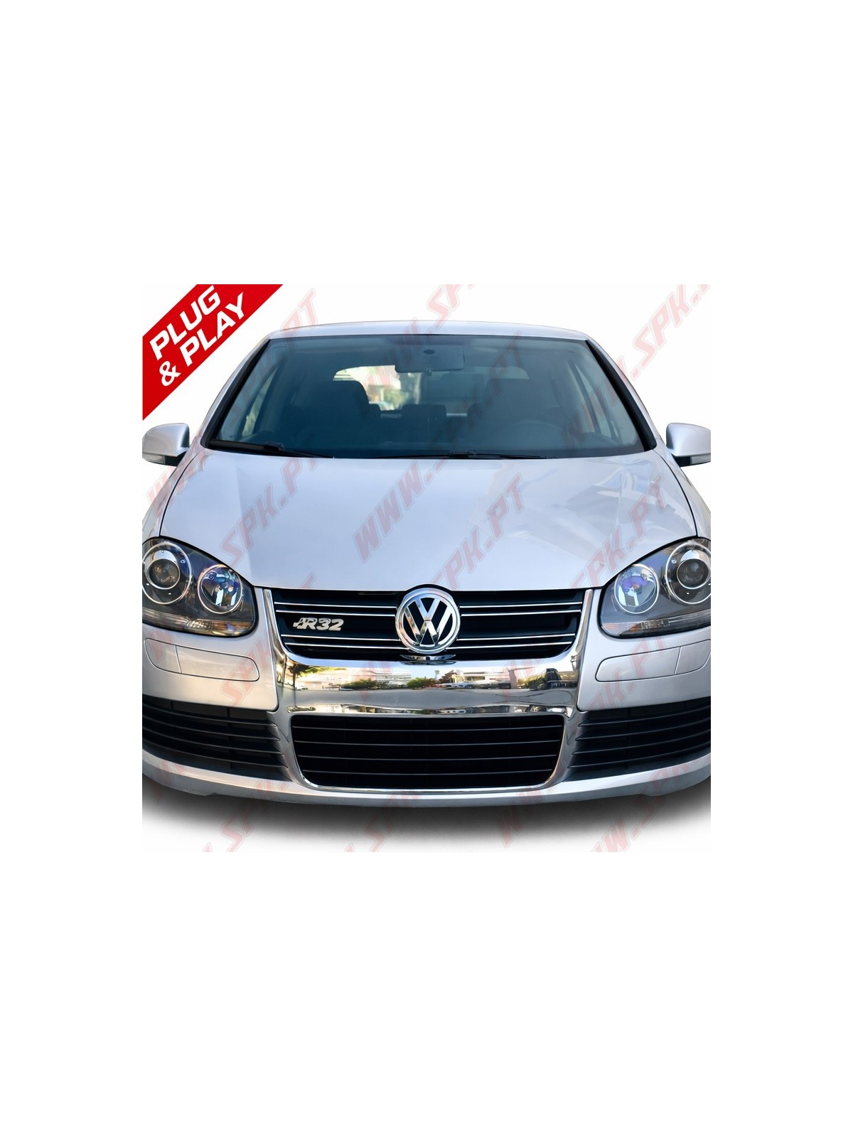 Grelha Frontal Look R32 Black+Chrome – VW Golf 5 R32 / R32 Aftermarket (2003-2008)