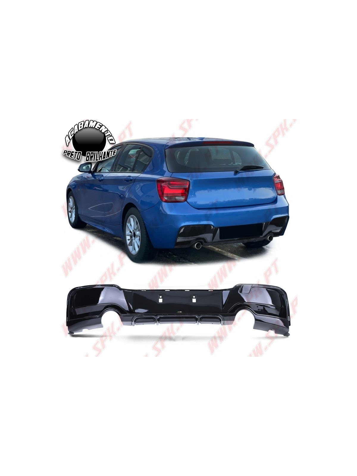 Difusor Traseiro Look MP-2 Gloss - BMW F20 / F21 (2011-2015)