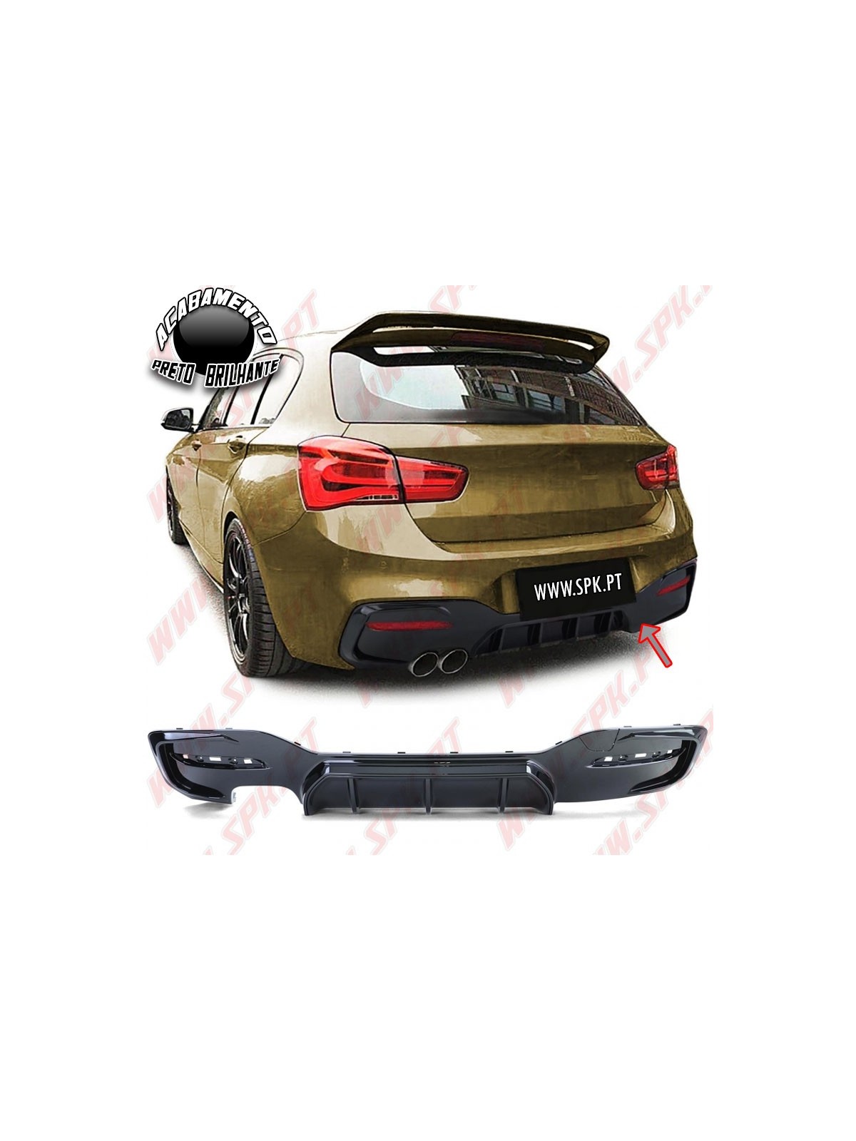 Difusor Traseiro Look MP-1 - BMW F20 / F21 LCI (2015-2019)