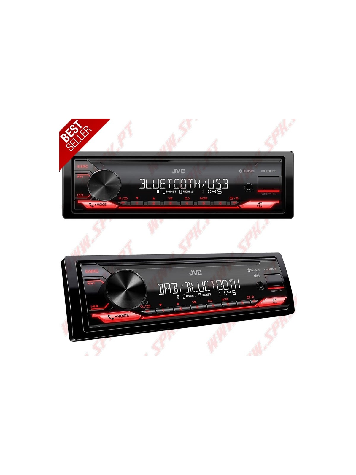 Radio 1DIN JVC KD-X282BT - Bluetooth / USB / K2 Technology