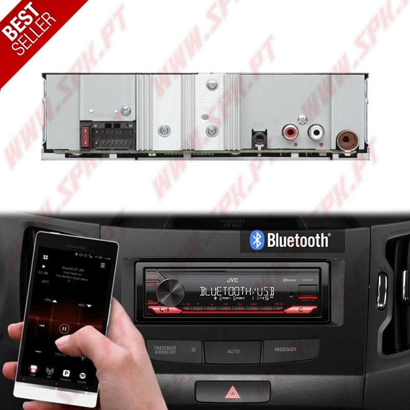 Radio 1DIN JVC KD-X282BT - Bluetooth / USB / K2 Technology