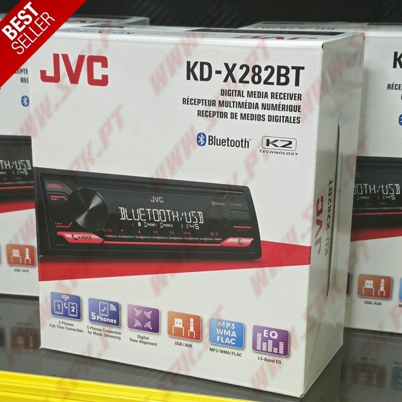 Radio 1DIN JVC KD-X282BT - Bluetooth / USB / K2 Technology