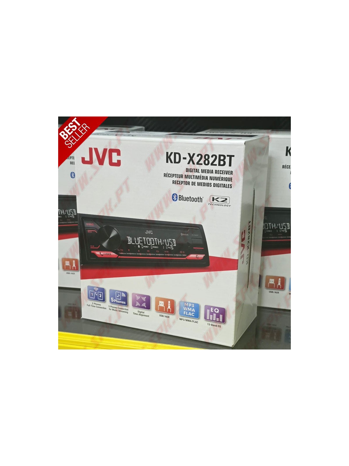 Radio 1DIN JVC KD-X282BT - Bluetooth / USB / K2 Technology