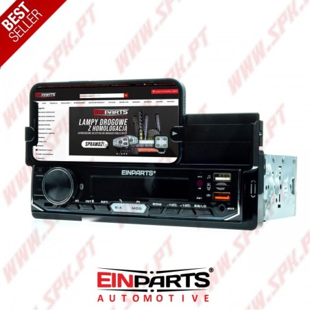 Radio EP 1DIN USB / Micro SD / BT / C/Suporte para Telemóvel