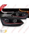 Faróis LED Look DRL / Red Black - VW Polo 6R / 6C (2009-2017)