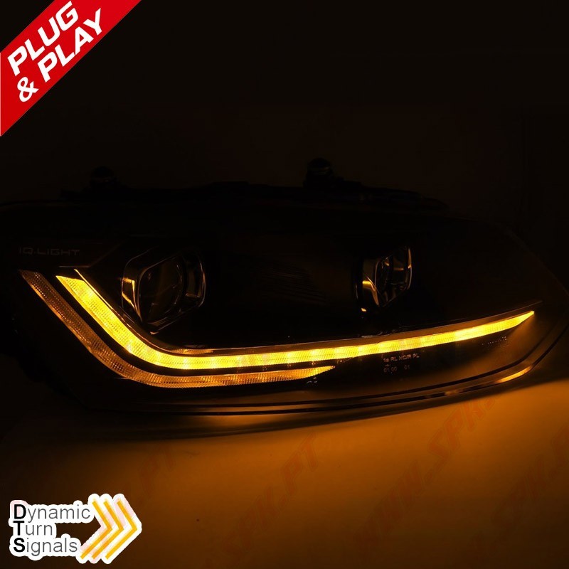 Faróis LED Look DRL / Red Black - VW Polo 6R / 6C (2009-2017)