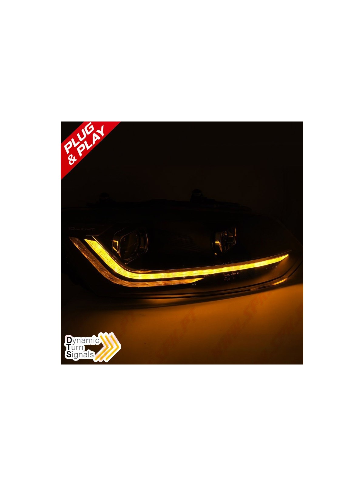 Faróis LED Look DRL / Red Black - VW Polo 6R / 6C (2009-2017)