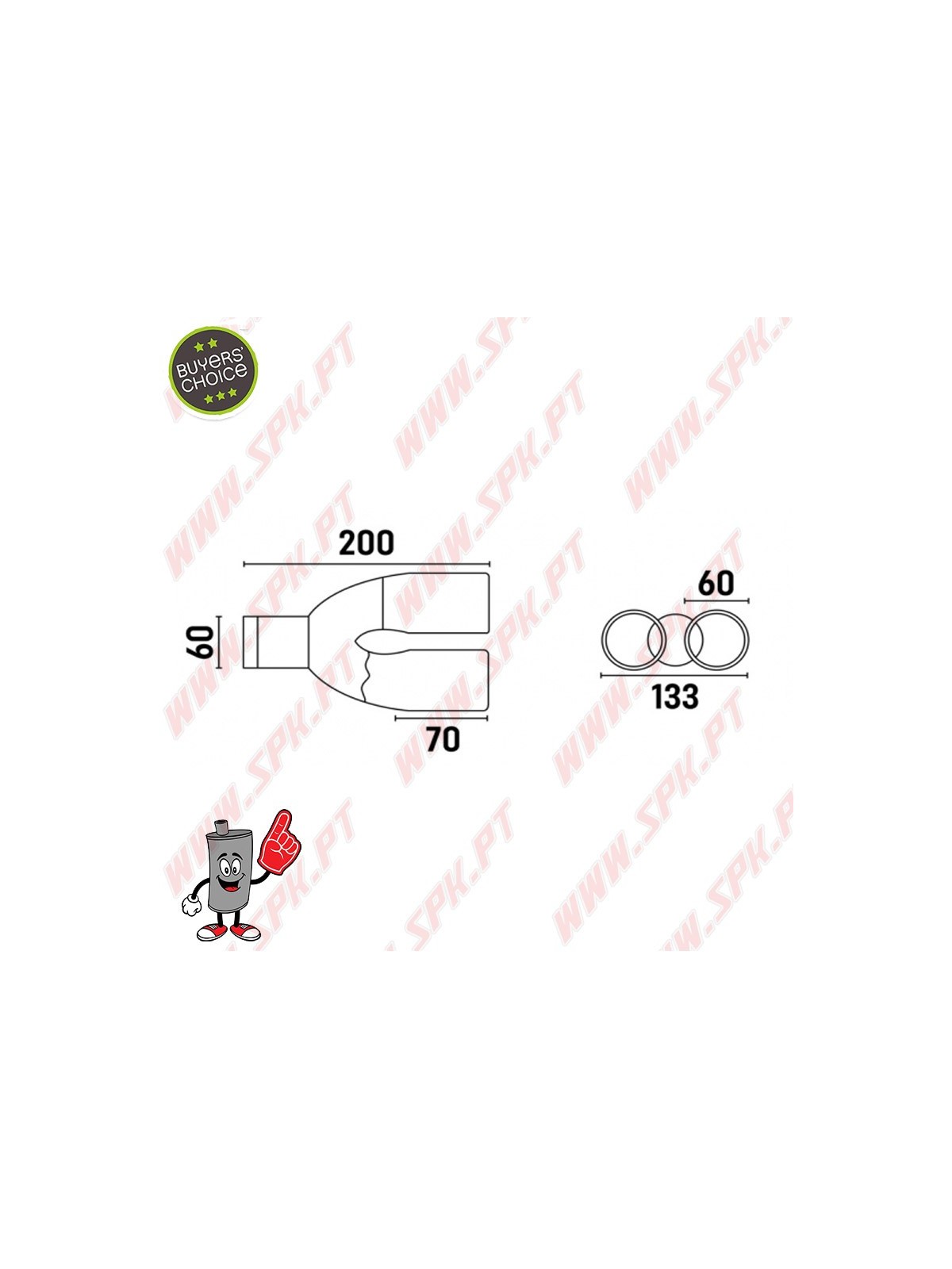 Ponteira de Escape Inox Look BMW - Dupla 2x60mm
