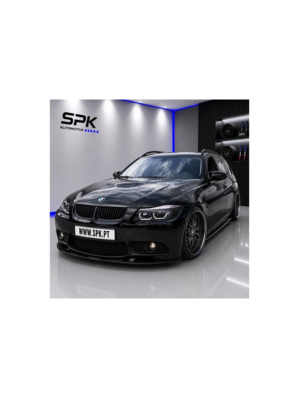 Faróis Angel Eyes 3D - C/Pisca LED / Black - BMW E90 / E91 (2005-2008)
