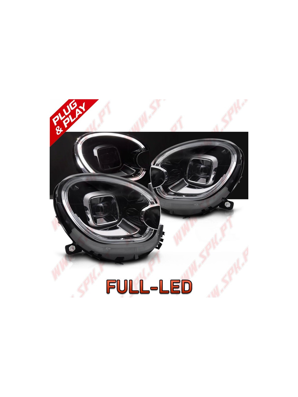 Faróis Tube-Light / Black - Mini R60 Countryman / R61 Paceman (2010-2016)