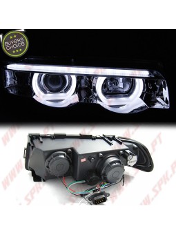 Faróis Angel Eyes LED 3D Chrome - BMW E38 (1994-2001)