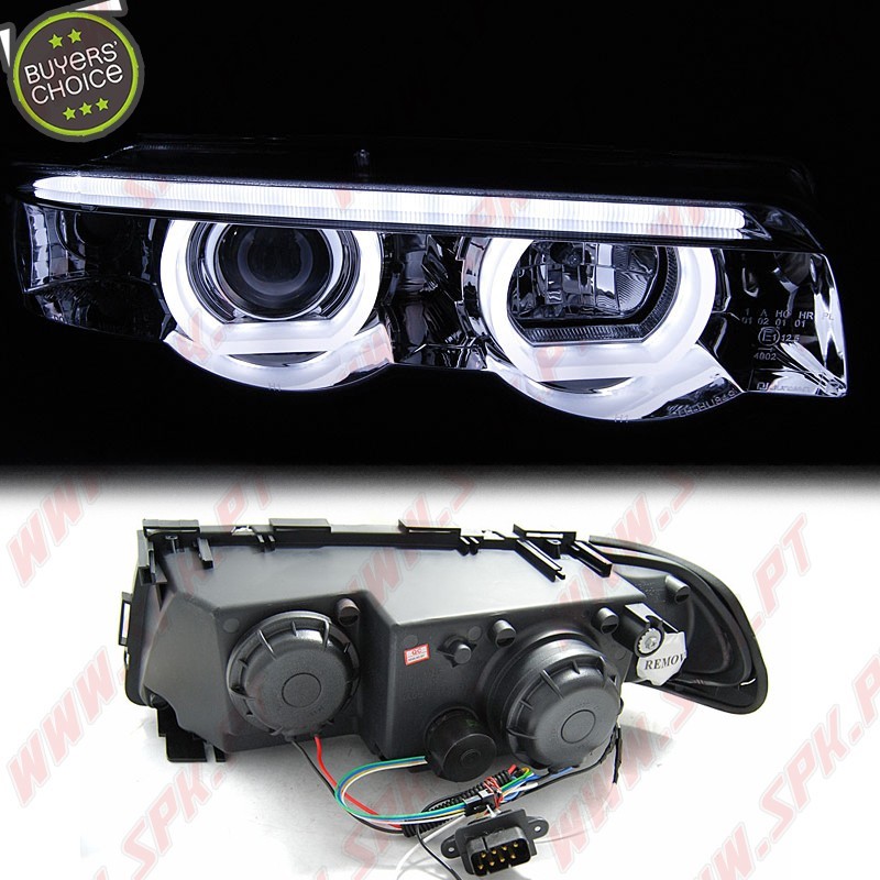 Faróis Angel Eyes LED 3D Chrome - BMW E38 (1994-2001)