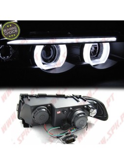 Faróis Angel Eyes LED 3D Black - BMW E38 (1994-2001)