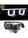 Faróis Angel Eyes LED 3D Black - BMW E38 (1994-2001) Faróis Angel Eyes LED 3D Black - BMW E38 (1994-2001)