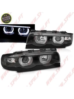 Faróis Angel Eyes LED 3D Black - BMW E38 (1994-2001)