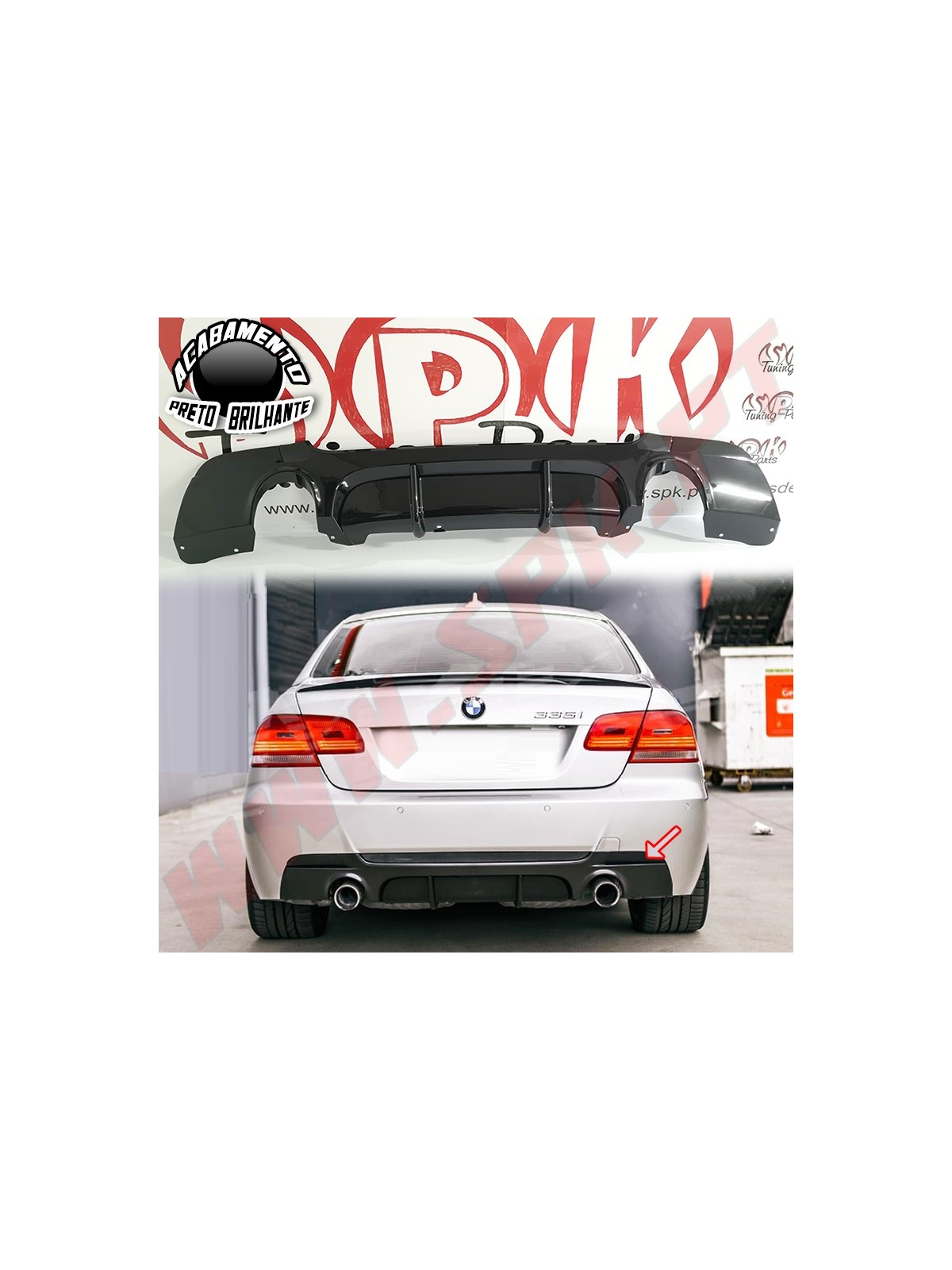 Difusor Traseiro Look M-Performance - BMW E92 / E93 (2006-2013)