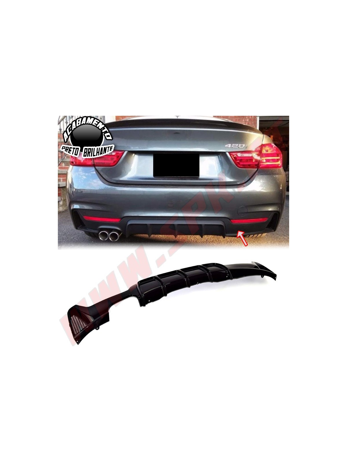 Difusor Traseiro Look M-Performance - BMW F32 / F33 / F36 (2013-2020)