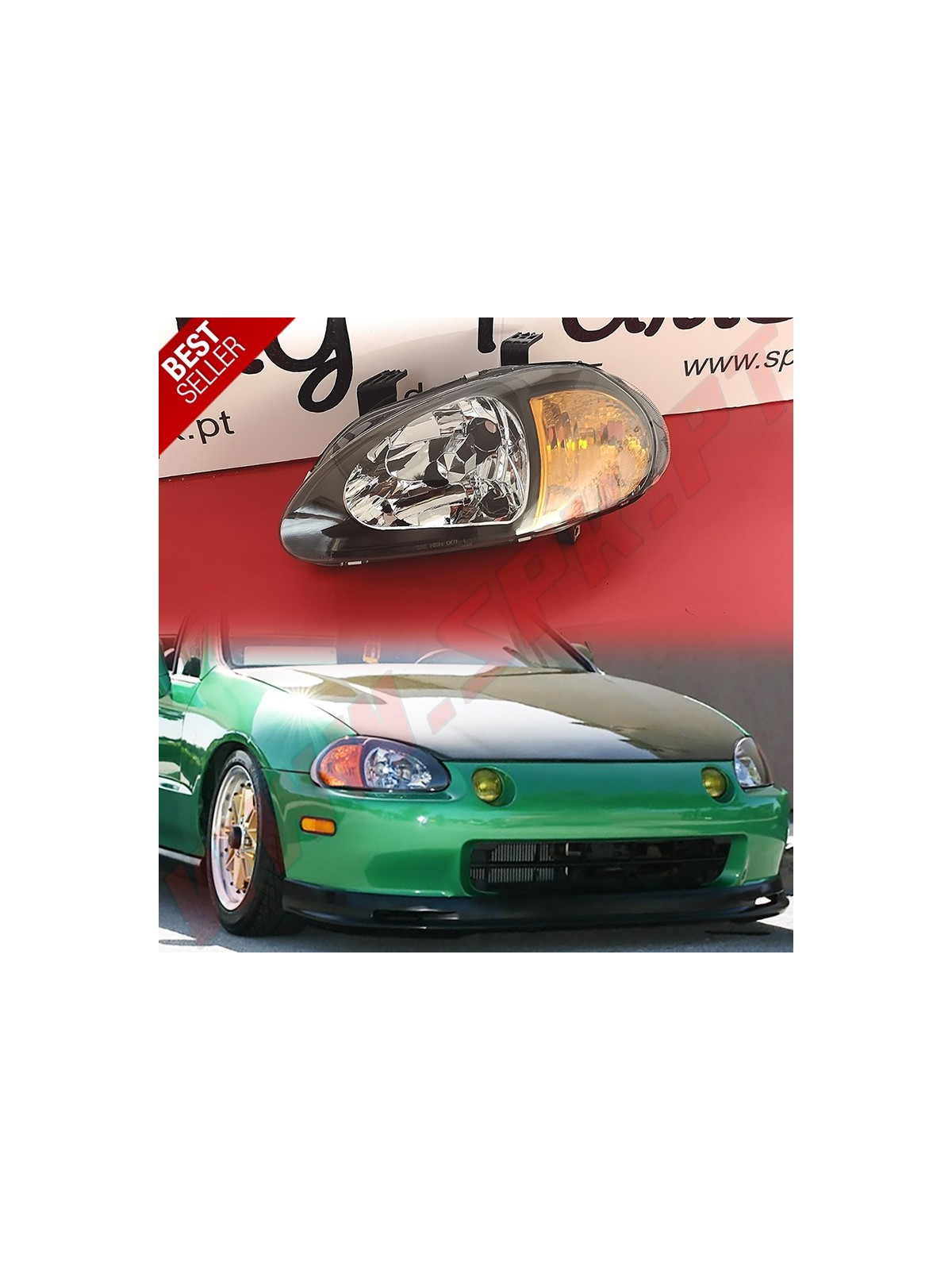 Faróis Look JDM Black - Honda DelSol (1992-1998)