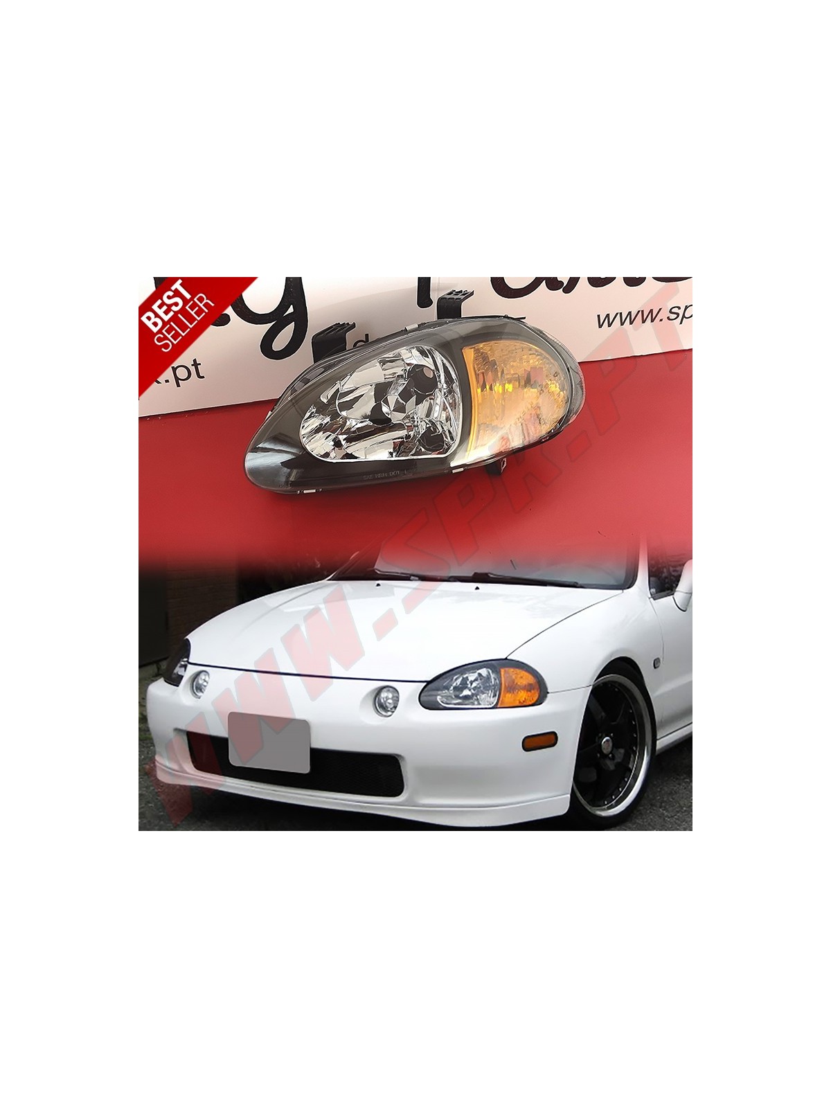 Faróis Look JDM Black - Honda DelSol (1992-1998)