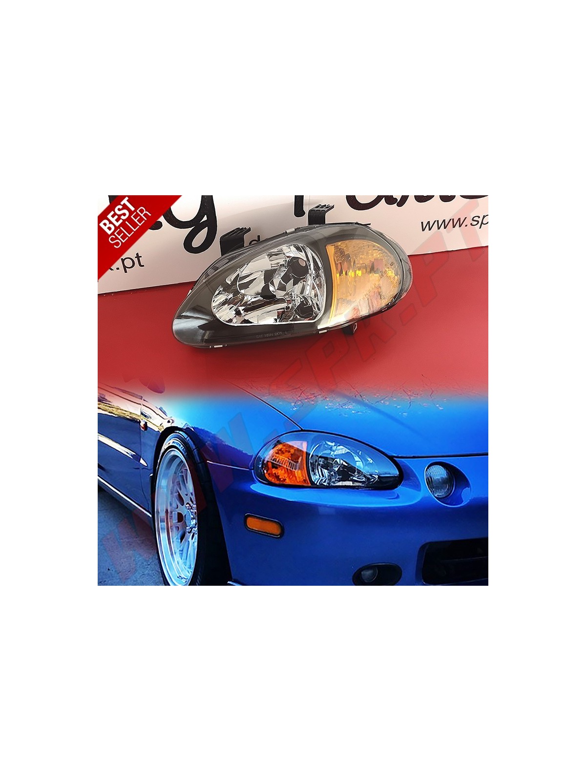 Faróis Look JDM Black - Honda DelSol (1992-1998)