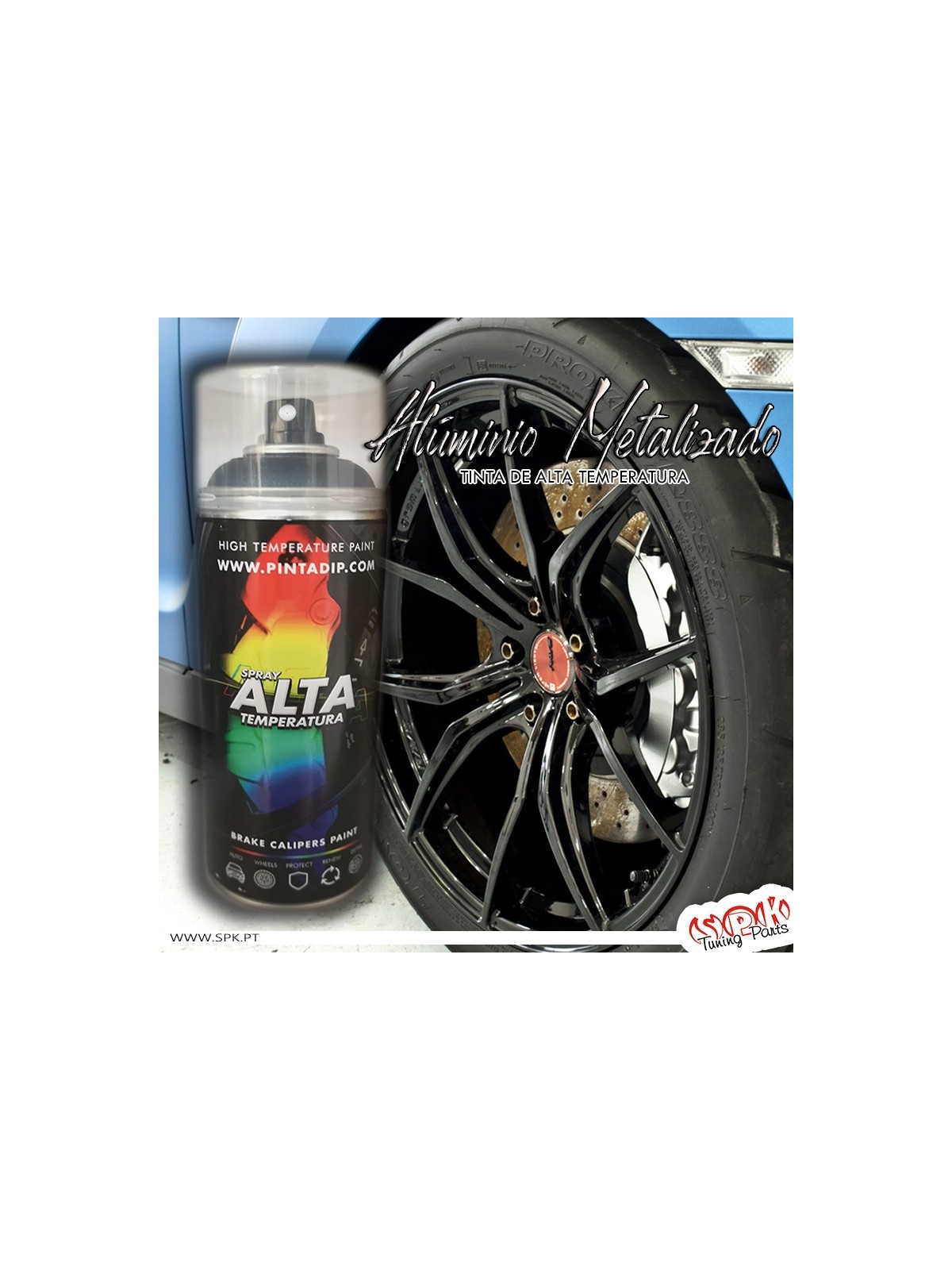 Spray 400ml Pinta Dip Alta Temperatura - Alúminio Metalizado