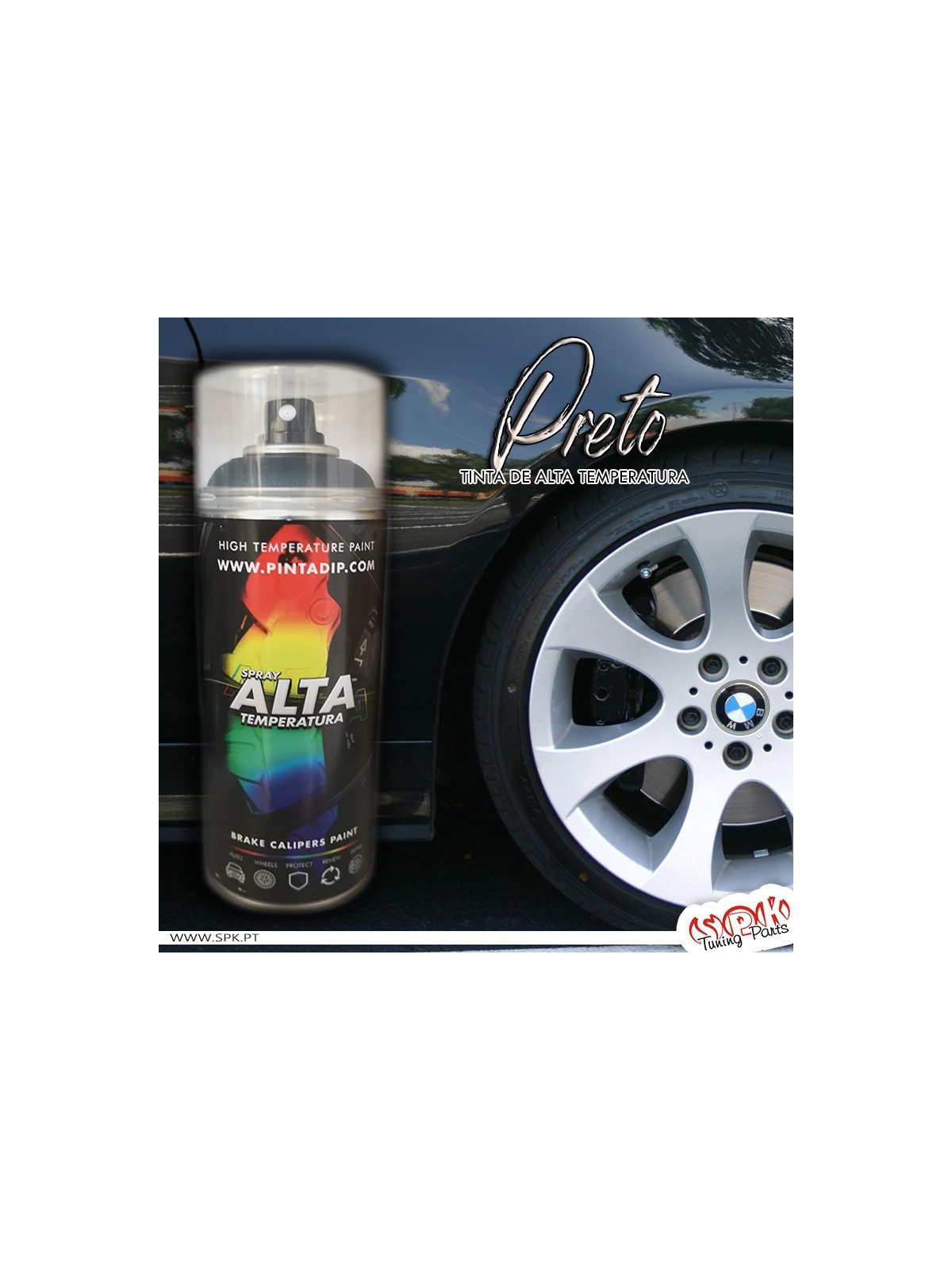 Spray 400ml Pinta Dip Alta Temperatura - Preto