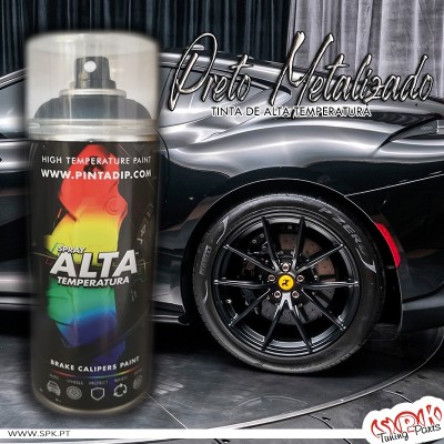 Spray 400ml Pinta Dip Alta Temperatura - Preto Metalizado