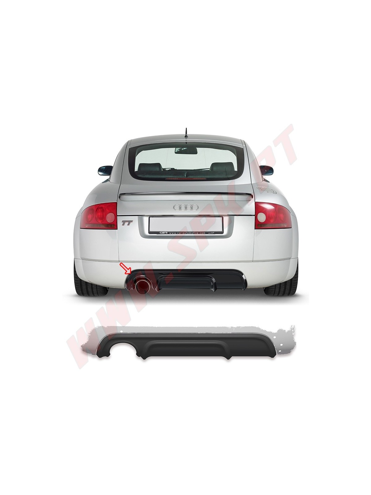 Difusor Traseiro Audi TT 8N Coupe / Cabrio - 1 Saída de Escape (1998-2006)