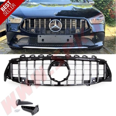 Grelhas Frontais Look GTR Chrome/Black - Mercedes CLA C118 / X118 (2019-)