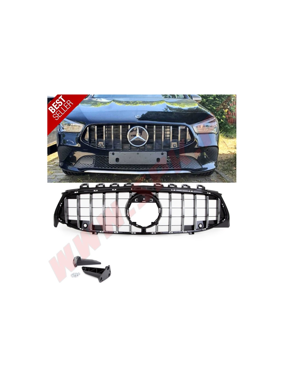 Grelhas Frontais Look GTR Chrome/Black - Mercedes CLA C118 / X118 (2019-)