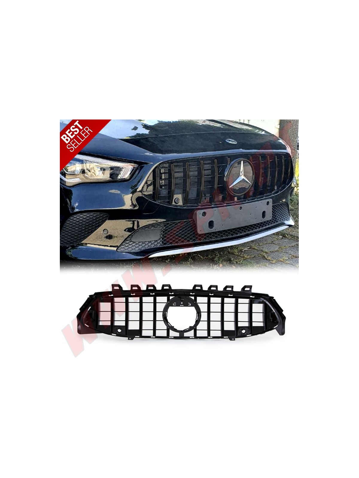 Grelhas Frontais Look GTR Full-Black - Mercedes CLA C118 / X118 (2019-)