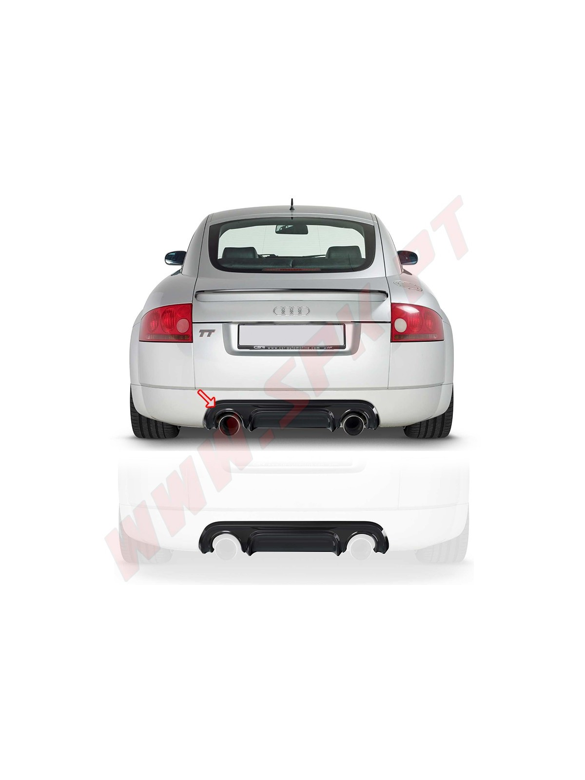 Difusor Traseiro Audi TT 8N Coupe / Cabrio - 2 Saídas de Escape (1998-2006)