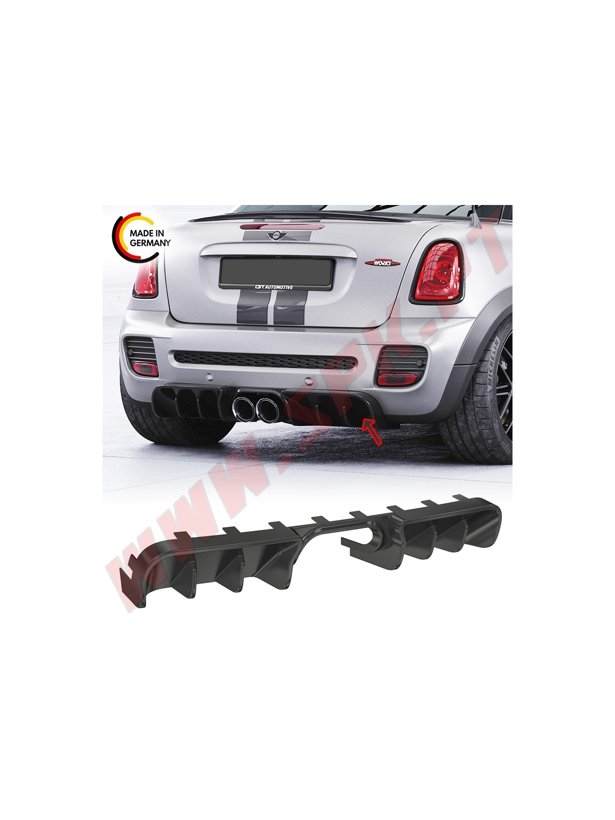 Difusor Traseiro Mini Cooper JCW Coupe R58 / R59 (2011-2015) Difusor Traseiro Mini Cooper JCW Coupe R58 / R59 (2011-2015)