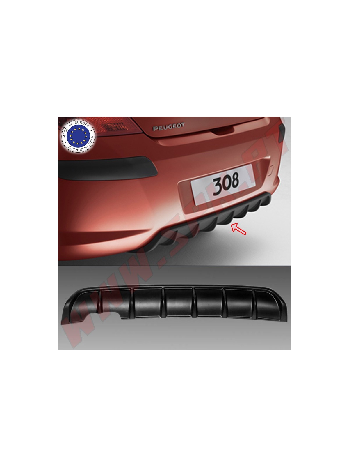 Difusor Traseiro - Peugeot 308 Hatchback (2008-2013) Difusor Traseiro - Peugeot 308 Hatchback (2008-2013)