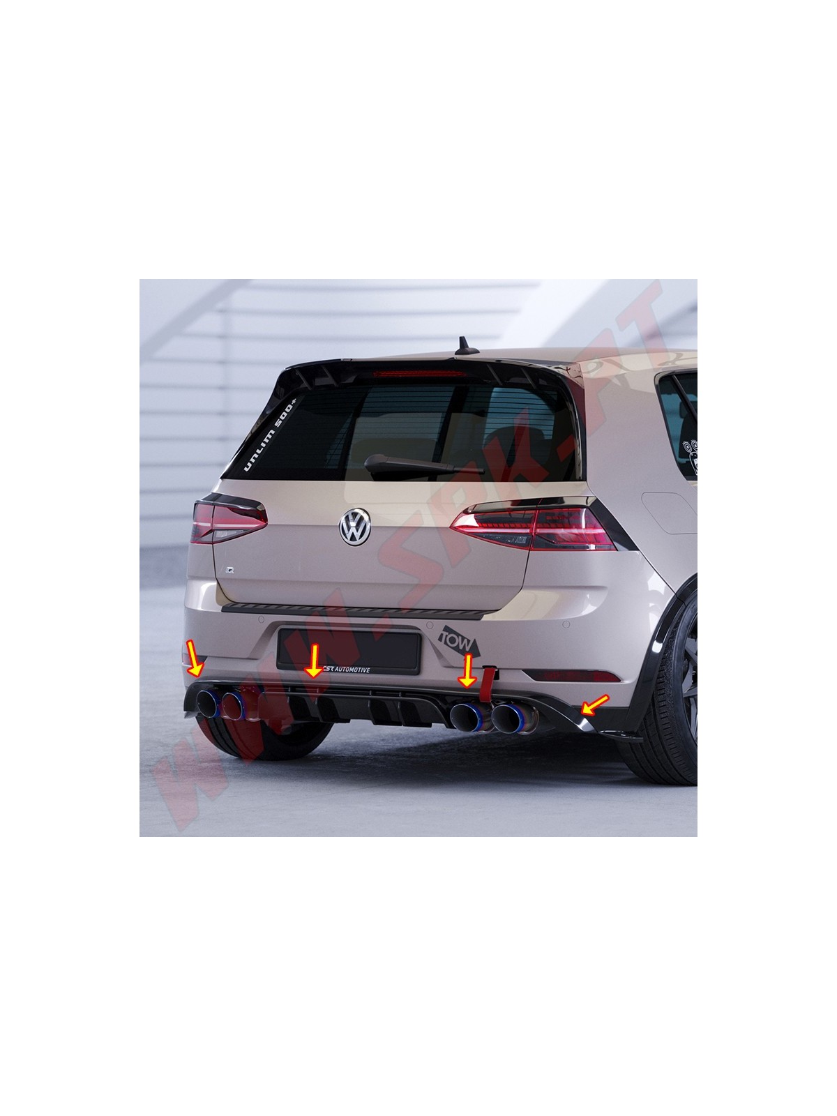 Difusor Traseiro VW Golf 7.5 R (2017-2019) Difusor Traseiro VW Golf 7.5 R (2017-2019)