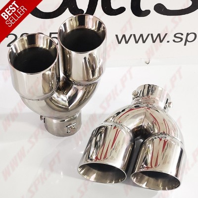 Ponteira de Escape Inox - Dupla 2x75mm