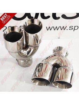 Ponteira de Escape Inox - Dupla 2x75mm