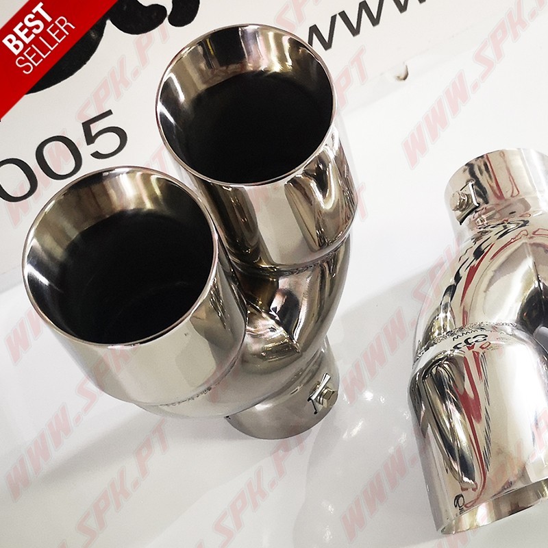 Ponteira de Escape Inox - Dupla 2x75mm