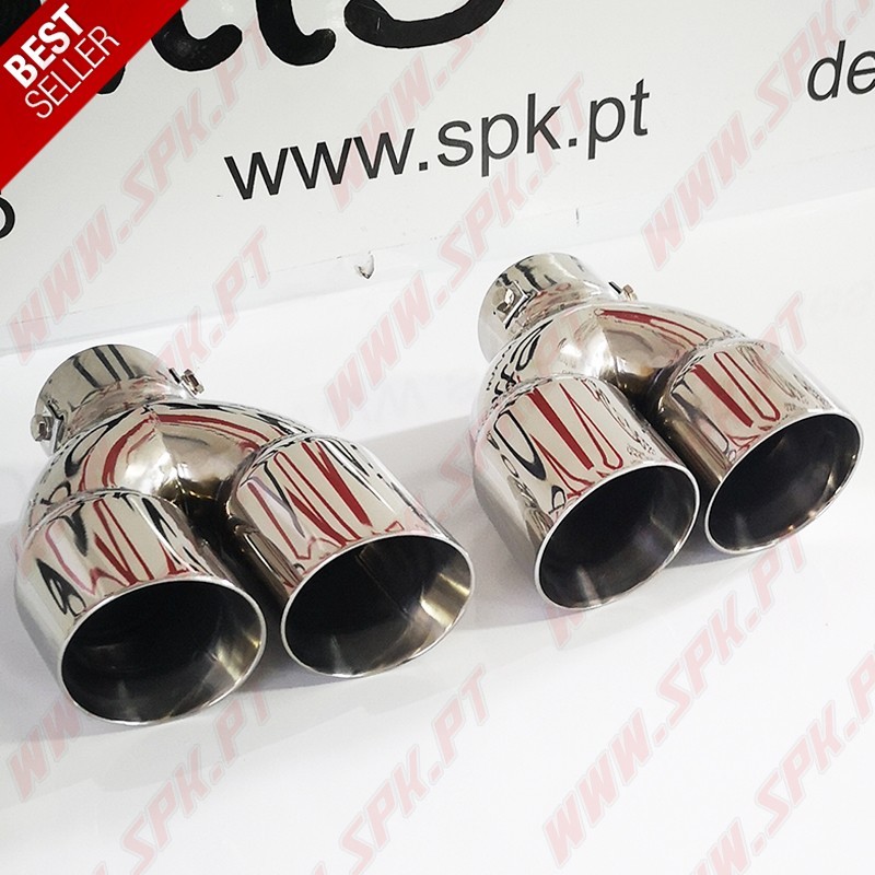 Ponteira de Escape Inox - Dupla 2x75mm