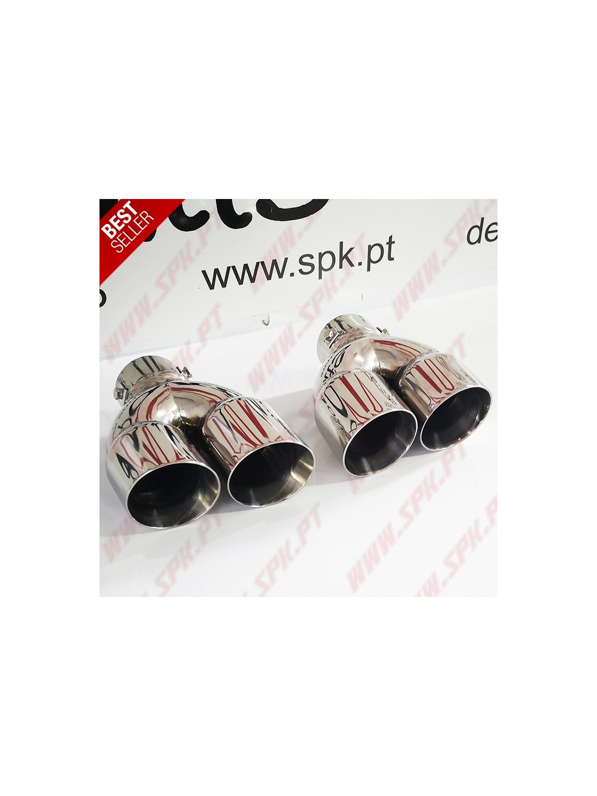 Ponteira de Escape Inox - Dupla 2x75mm
