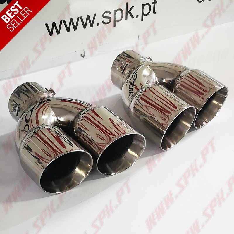 Ponteira de Escape Inox - Dupla 2x75mm