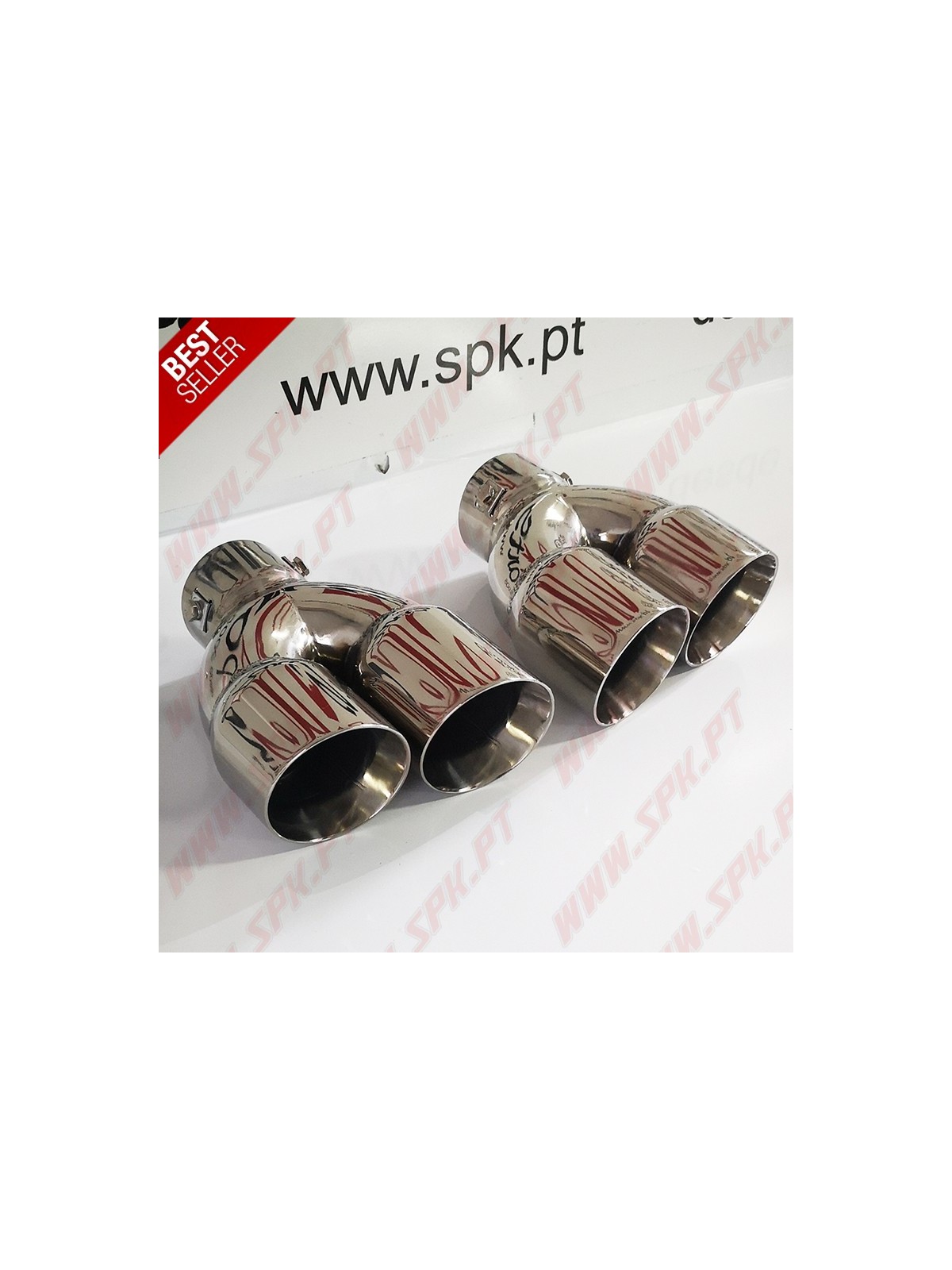 Ponteira de Escape Inox - Dupla 2x75mm