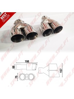 Ponteira de Escape Inox - Dupla 2x75mm