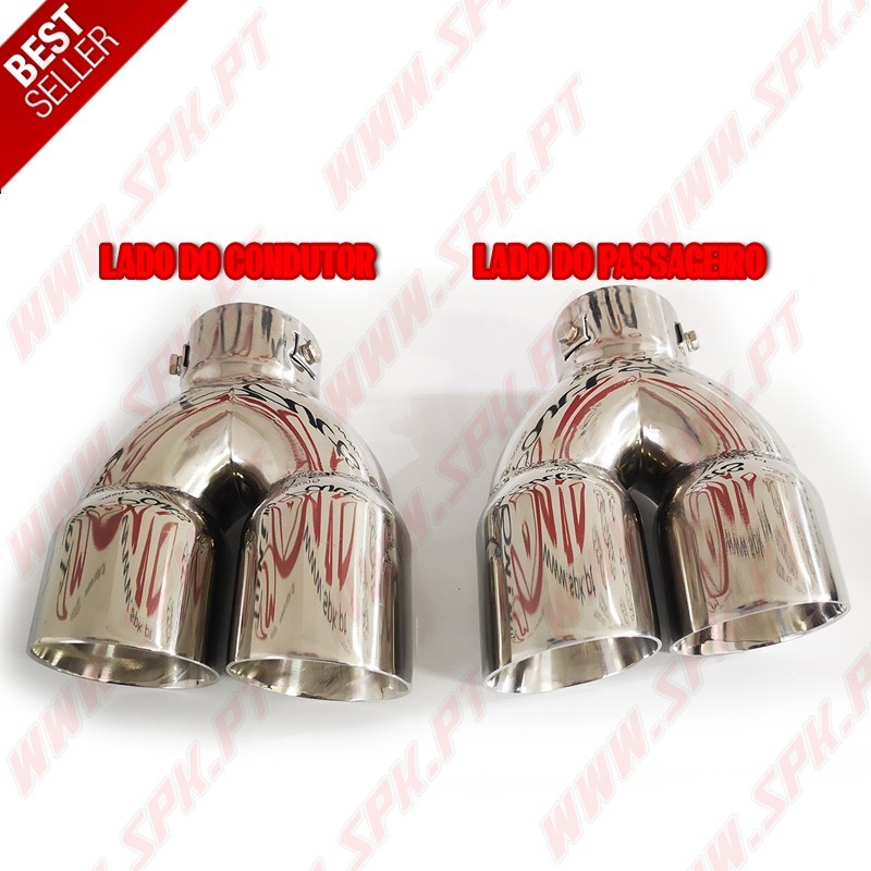 Ponteira de Escape Inox - Dupla 2x75mm