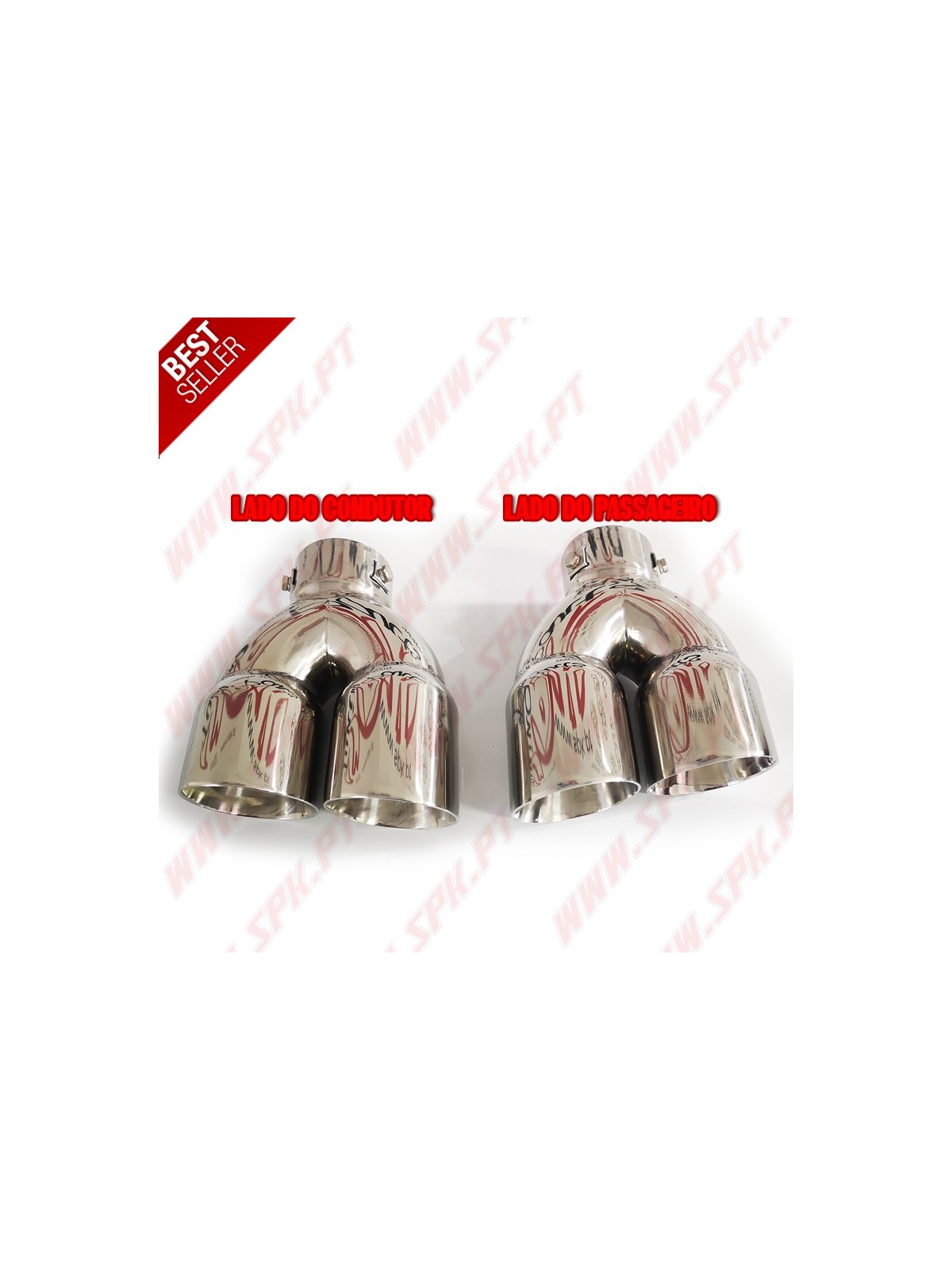 Ponteira de Escape Inox - Dupla 2x75mm