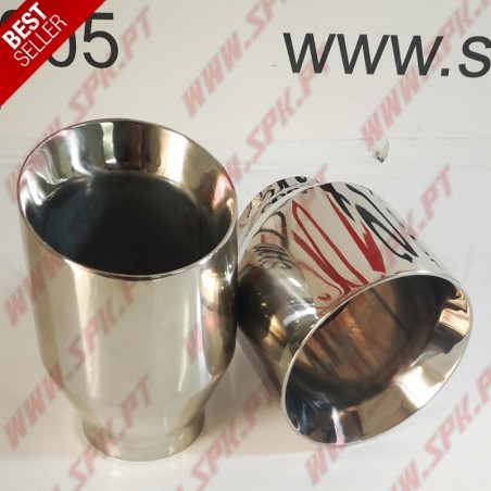 Ponteira de Escape Inox - Redonda / Açotada 100mm