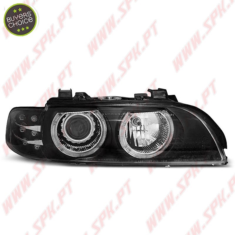 Faróis Angel Eyes C/Pisca LED / Black - BMW E39 (1995-2003) Faróis Angel Eyes C/Pisca LED / Black - BMW E39 (1995-2003)