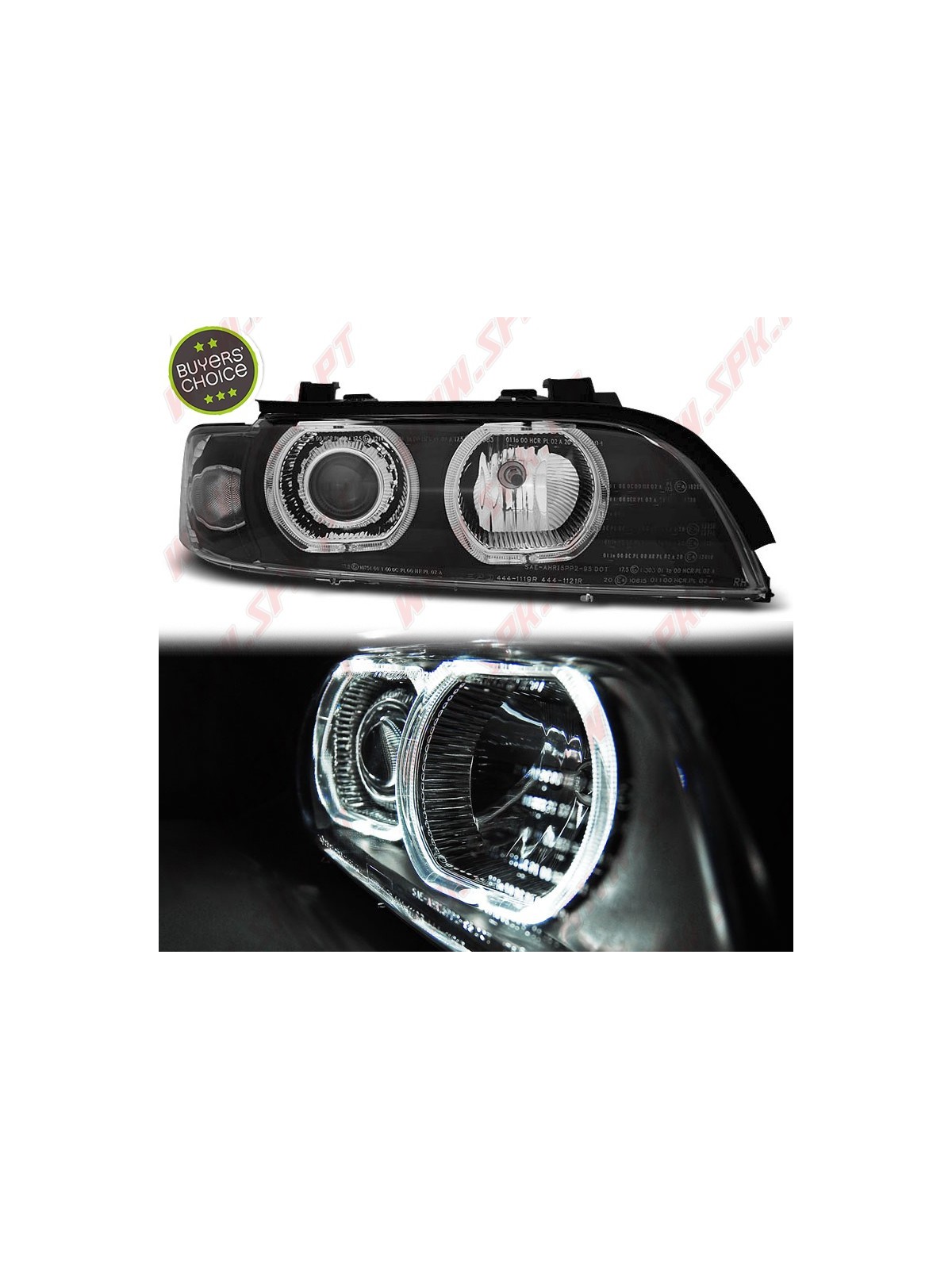 Faróis Angel Eyes CCFL / Black - BMW E39 (1995-2003) Faróis Angel Eyes CCFL / Black - BMW E39 (1995-2003)
