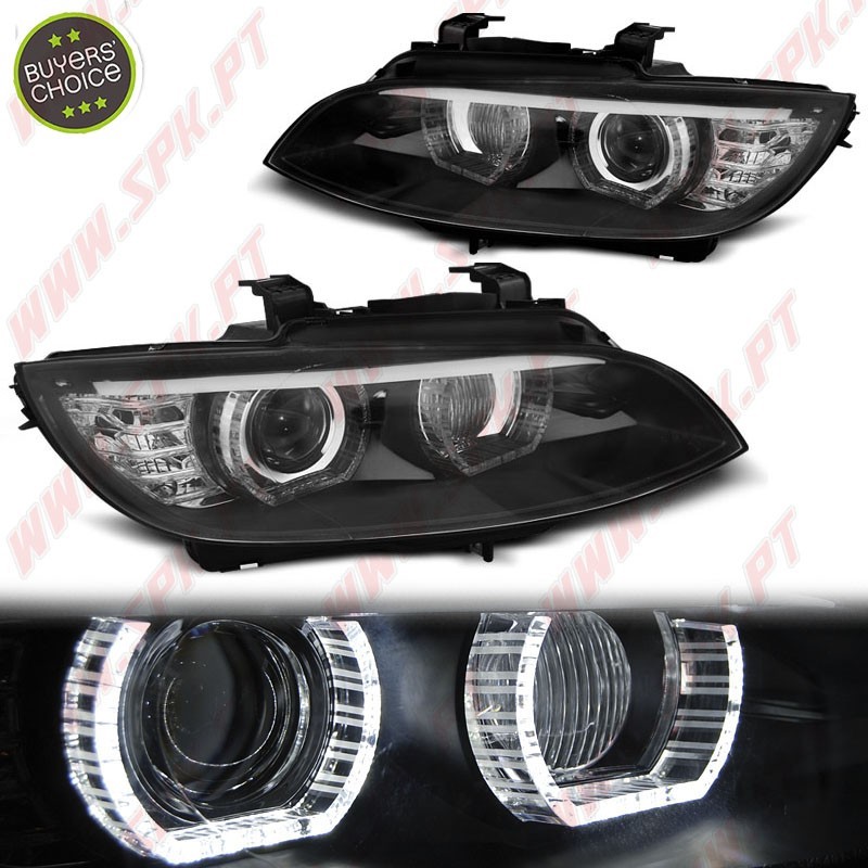 Faróis XENON Angel Eyes / Black - BMW E92 / E93 (2006-2010) Faróis XENON Angel Eyes / Black - BMW E92 / E93 (2006-2010)