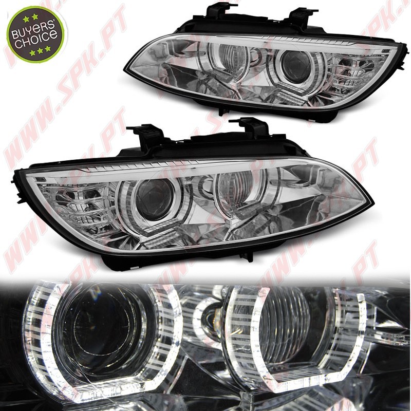 Faróis XENON Angel Eyes / Chrome - BMW E92 / E93 (2006-2010) Faróis XENON Angel Eyes / Chrome - BMW E92 / E93 (2006-2010)